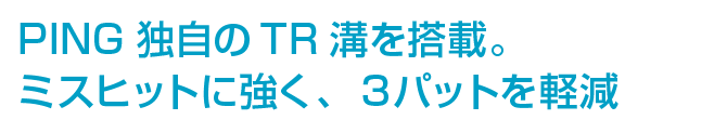 PING独自のTR溝を搭載。ミスヒットに強く、3パットを軽減